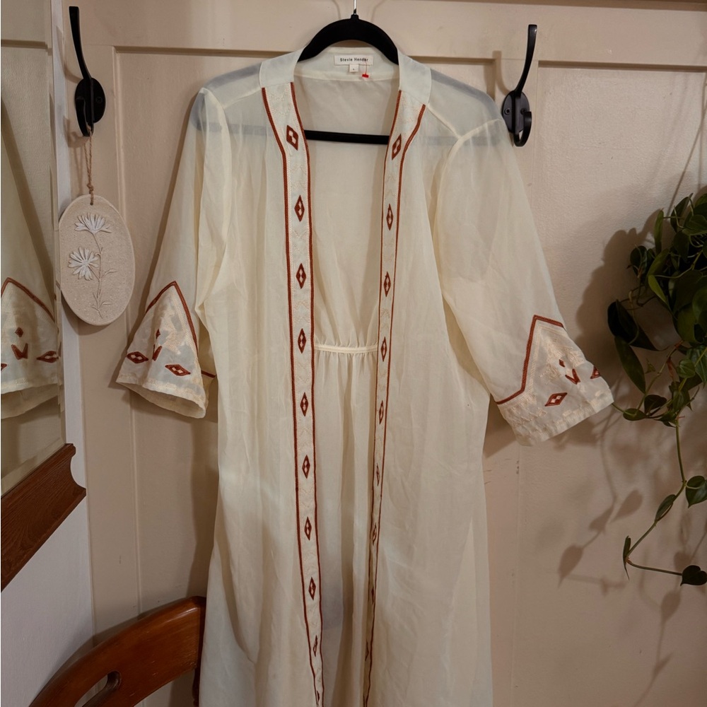 Stevie Hender Cream and Brown Kimono